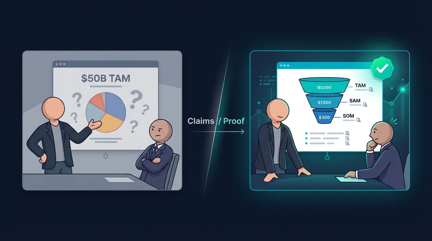 Startup pitch deck template showing the 10 essential slides investors expect, with annotations on what makes each slide work.