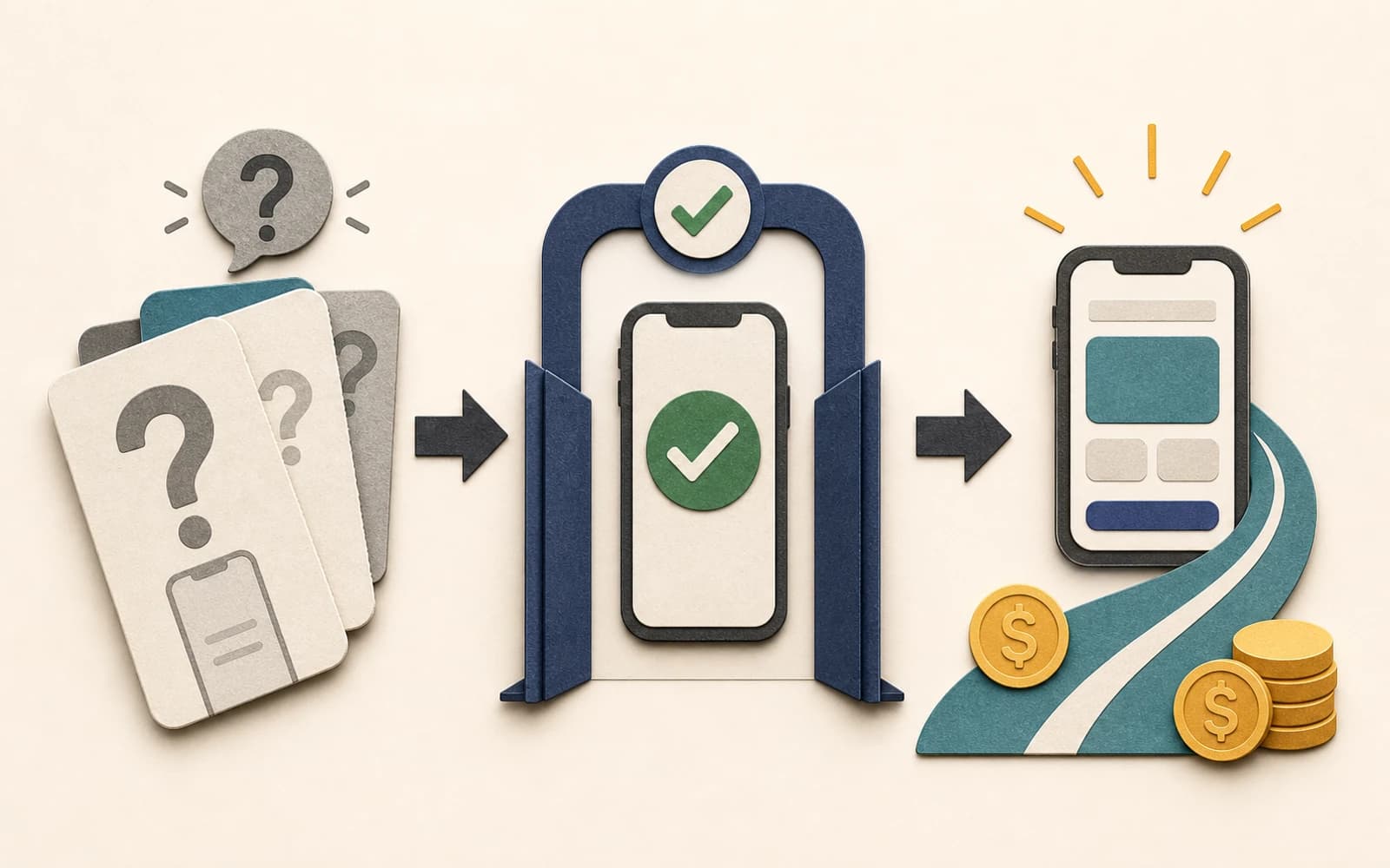 App startup idea passing a validation gate before launch