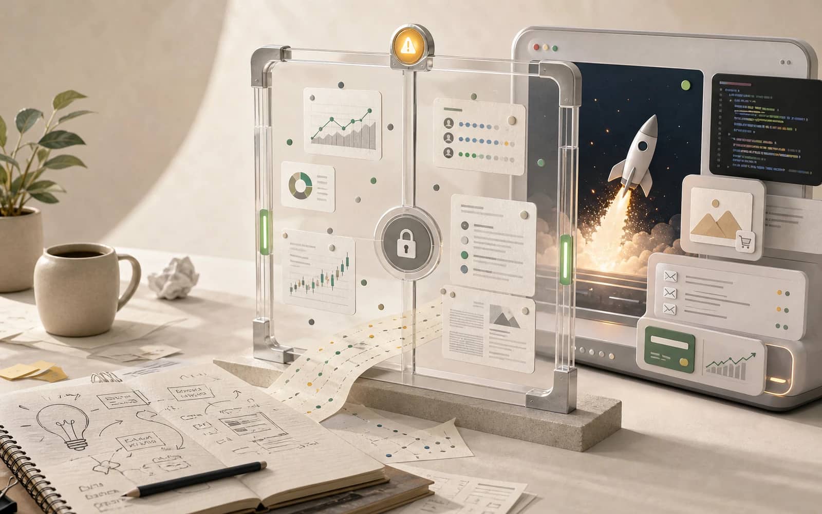 An autonomous startup launch system paused behind an evidence checkpoint