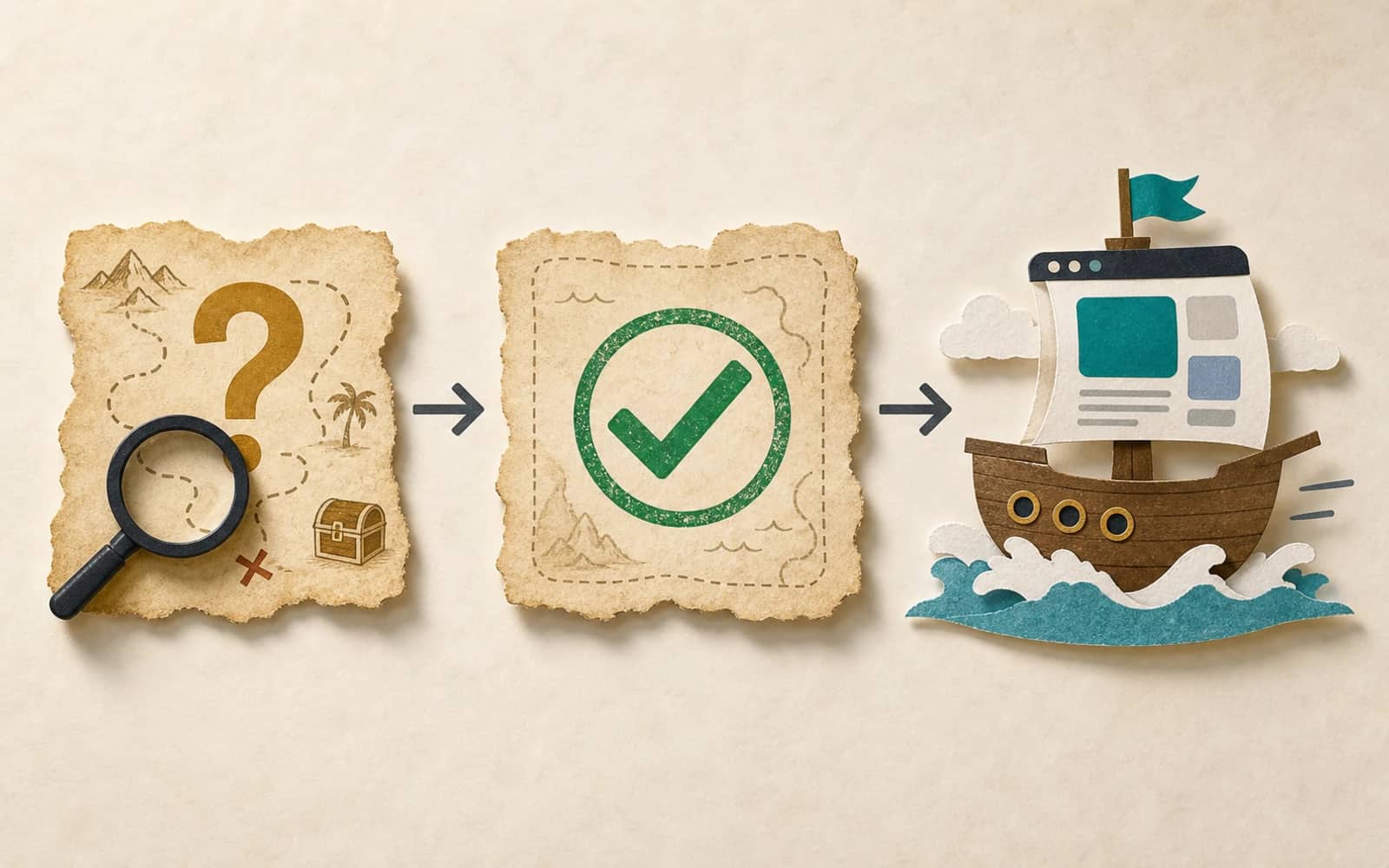 Pirate map validation flow before shipping a startup