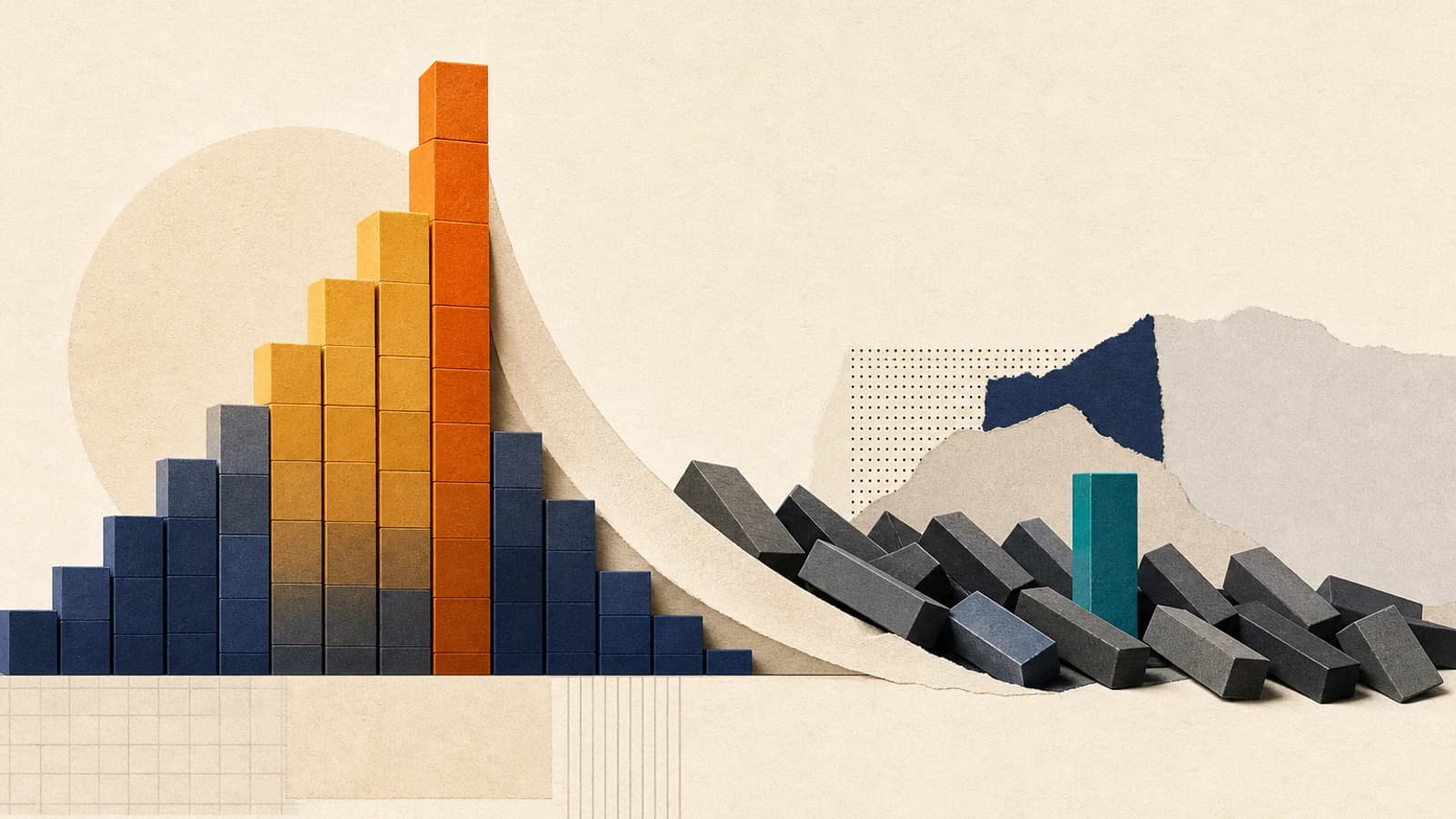 Conceptual illustration of funding and business closures, not a data chart