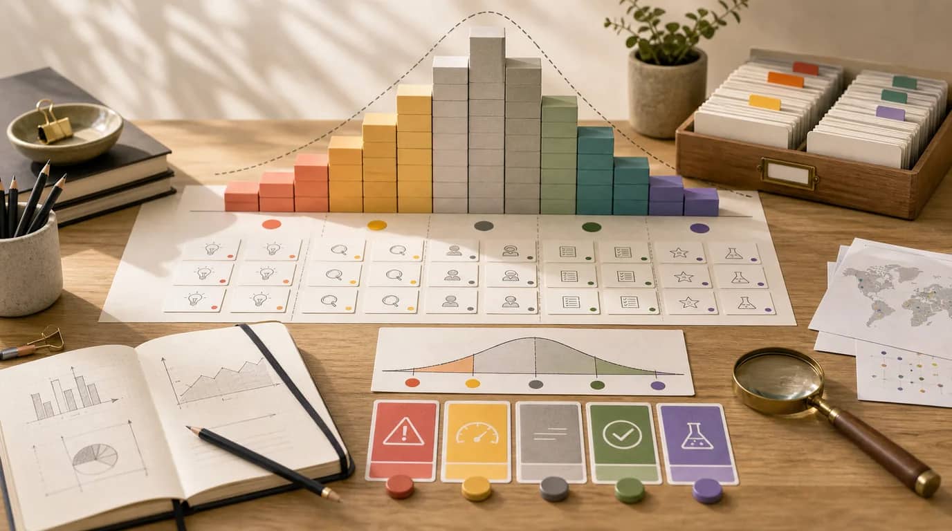 Startup validation benchmarks 2026 showing score distribution and failure patterns from 6,000+ ideas analyzed by Preuve AI